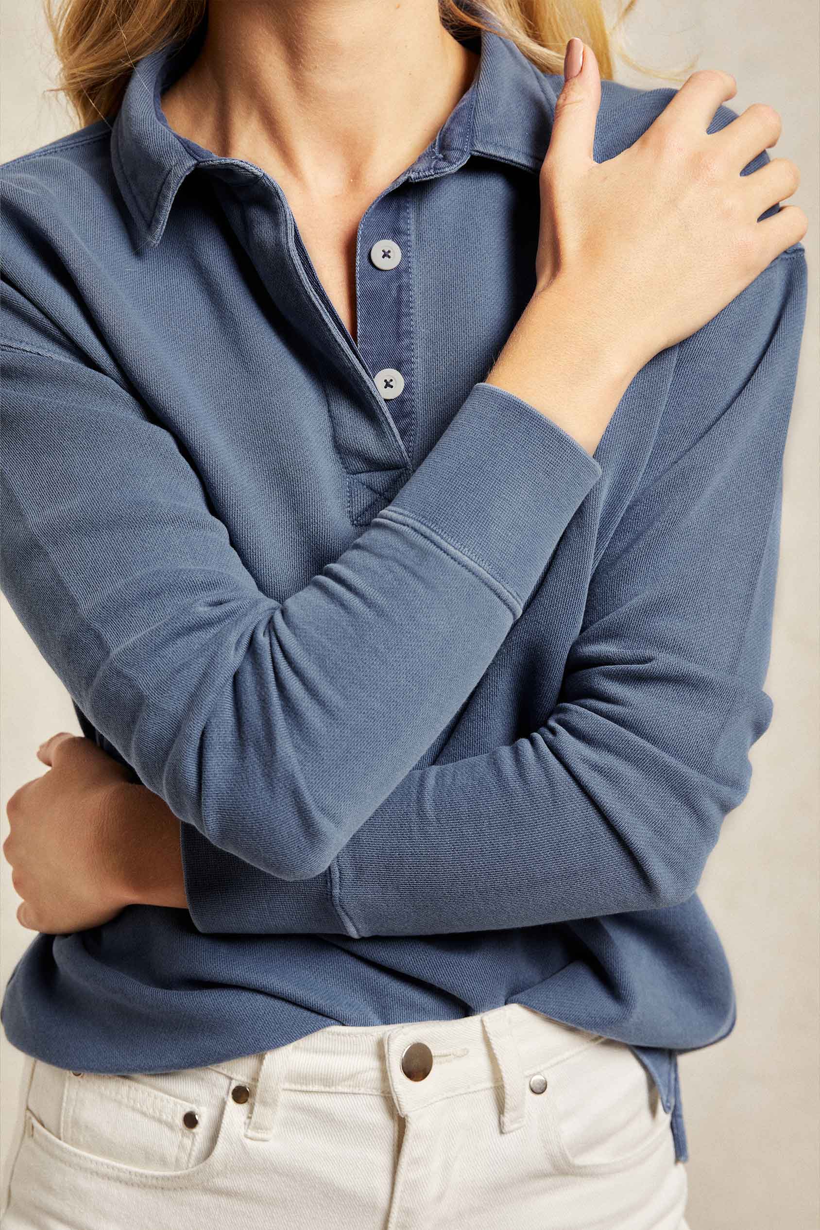 Kittisford Indigo Half Button Women s Sweat Beaufort Blake