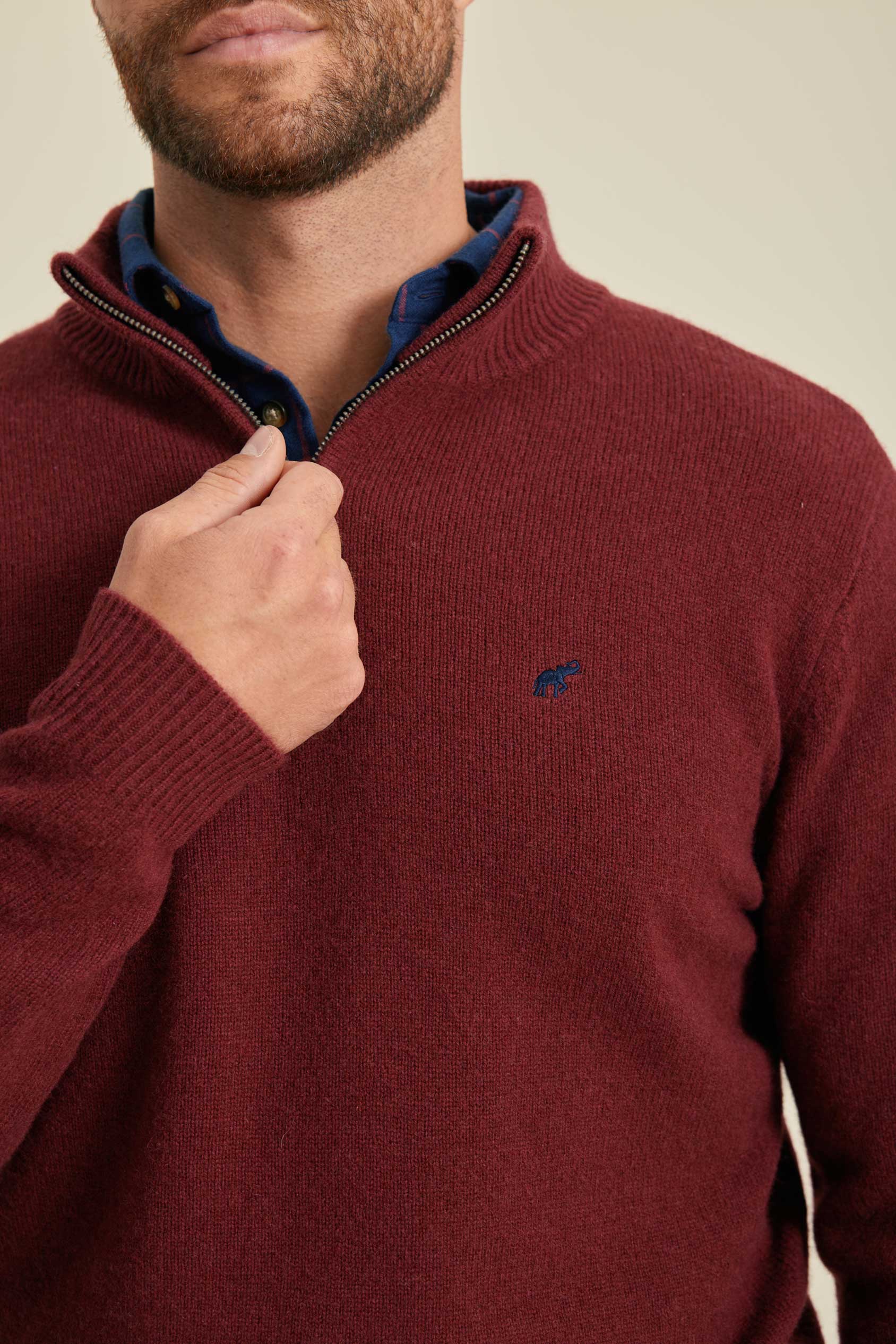 Colesbourne Merlot Half Zip Jumper