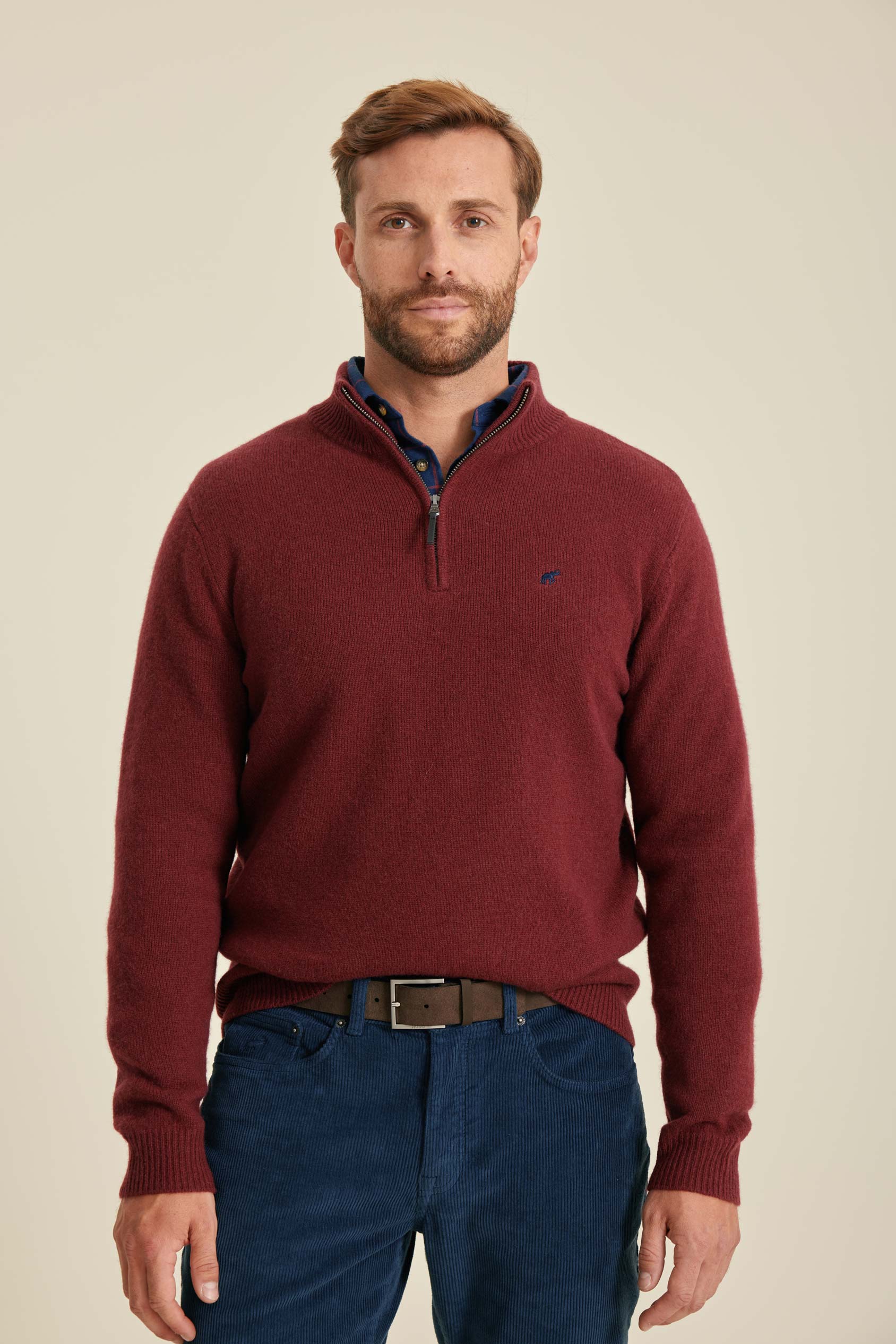 Colesbourne Merlot Half Zip Jumper