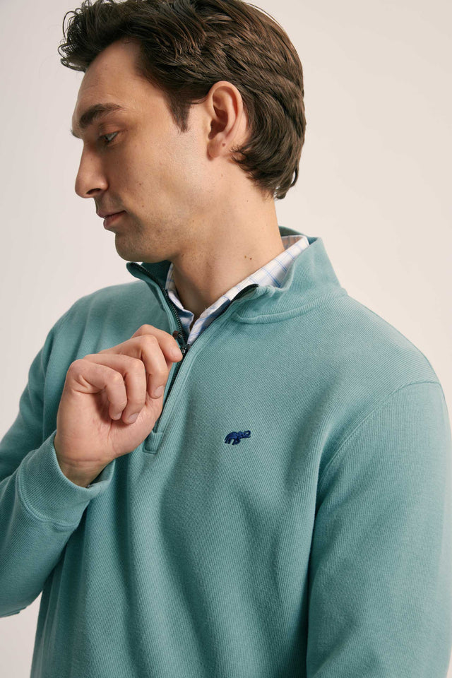 Men's Talbot Rib Sweater in Green Beaufort & Blake