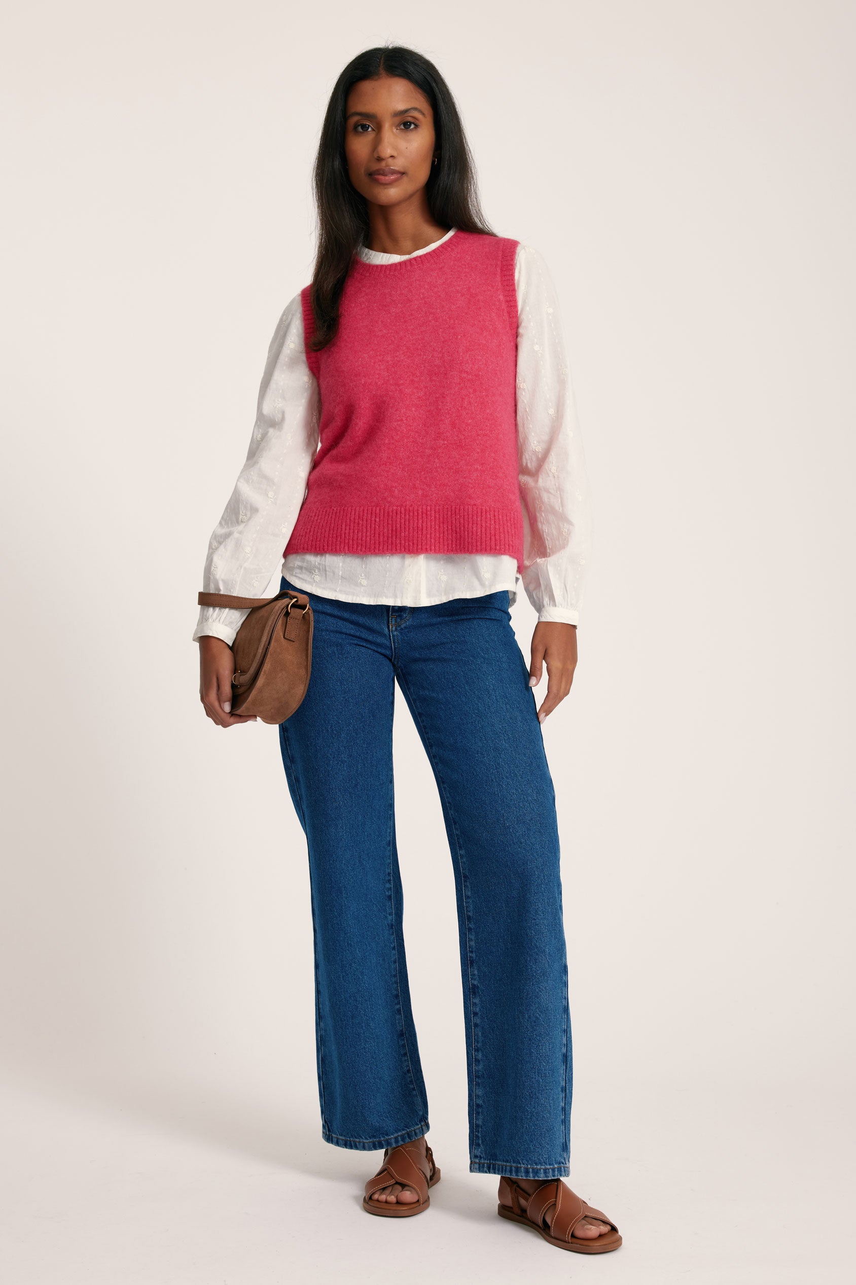 Women's Munroe Fluffy Vest in Pink Beaufort & Blake