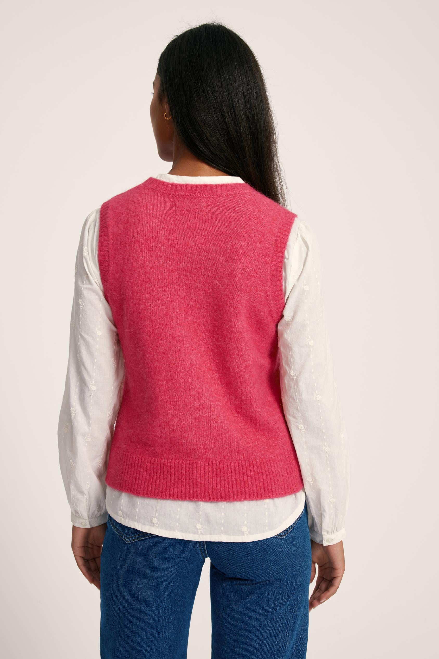 Women's Munroe Fluffy Vest in Pink Beaufort & Blake