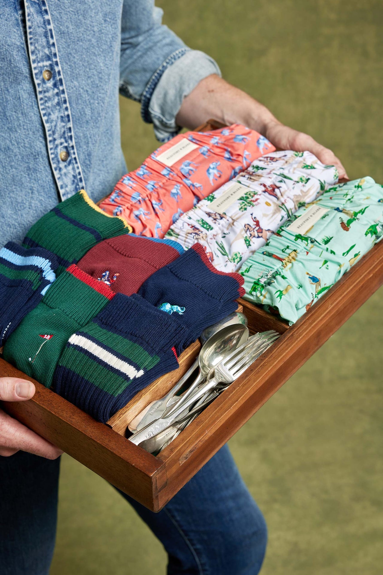 Championship Golf Pine Embroidered Socks