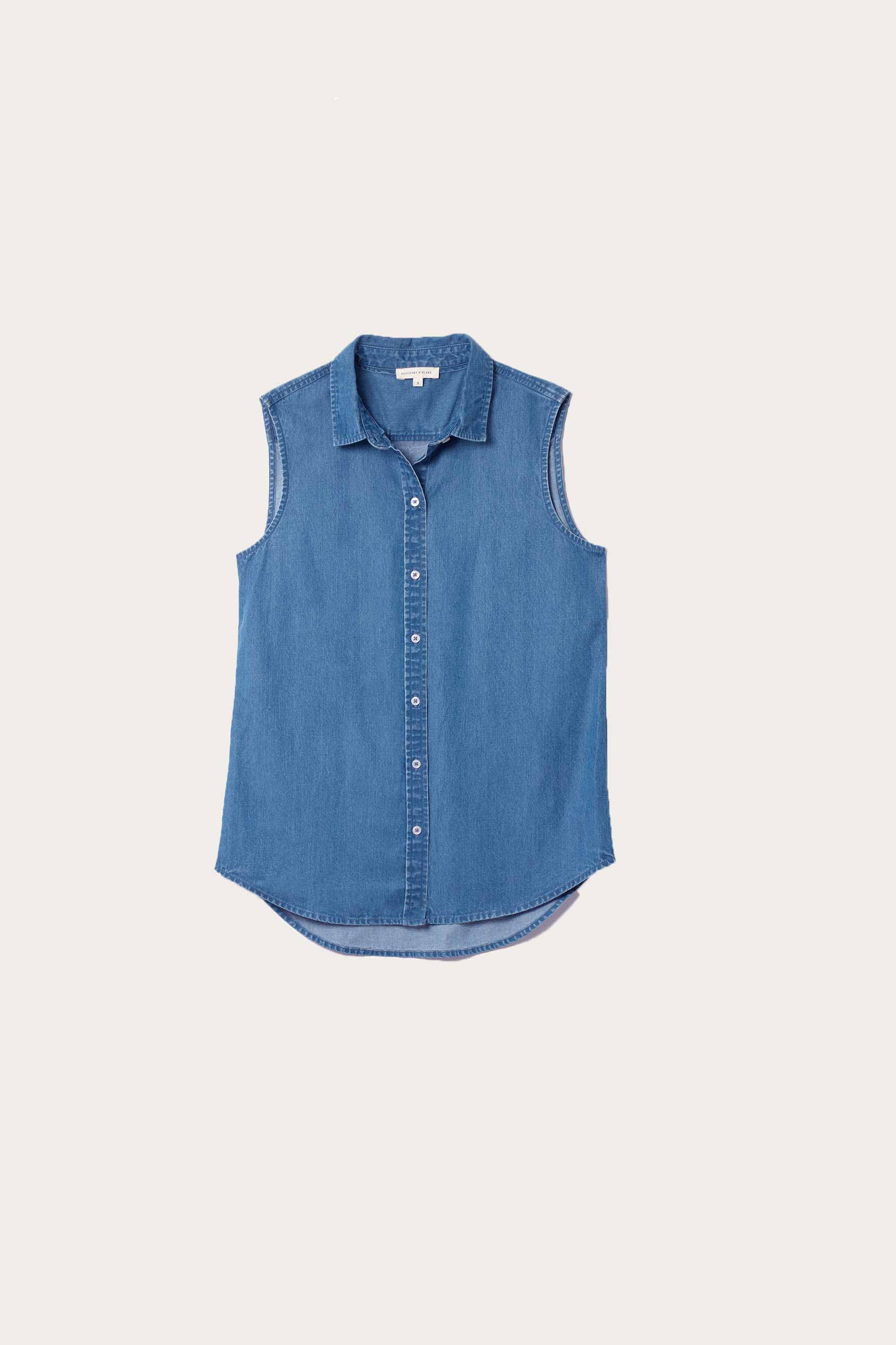 Maudlin Light Denim Sleeveless Shirt