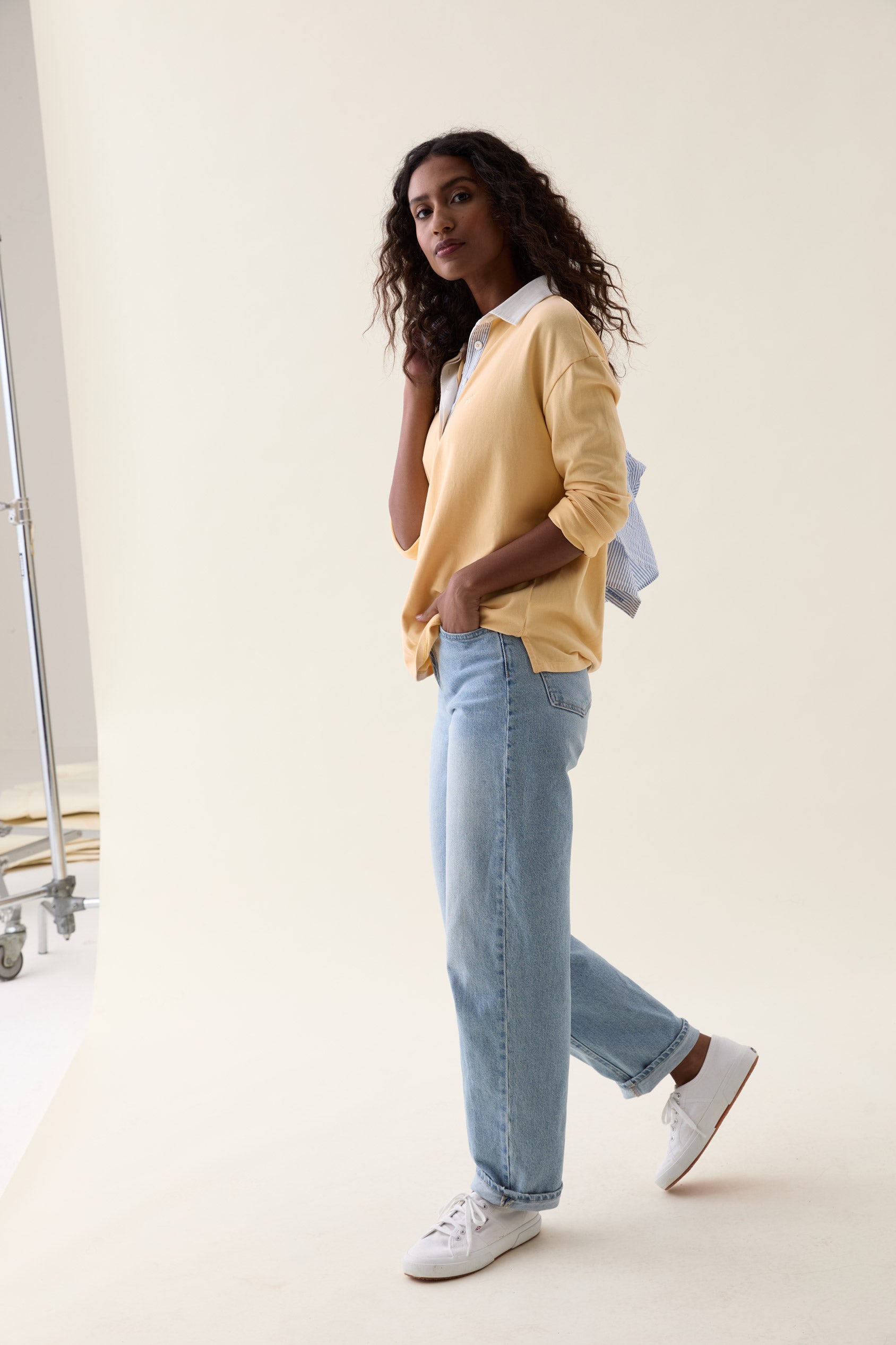 Women's Mickleham Yellow Rugby Shirt 100% Cotton in Yellow