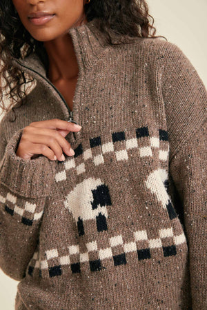 Montadale Sheep Half Zip Jumper
