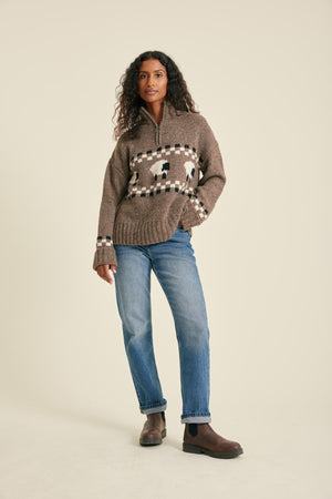 Montadale Sheep Half Zip Jumper