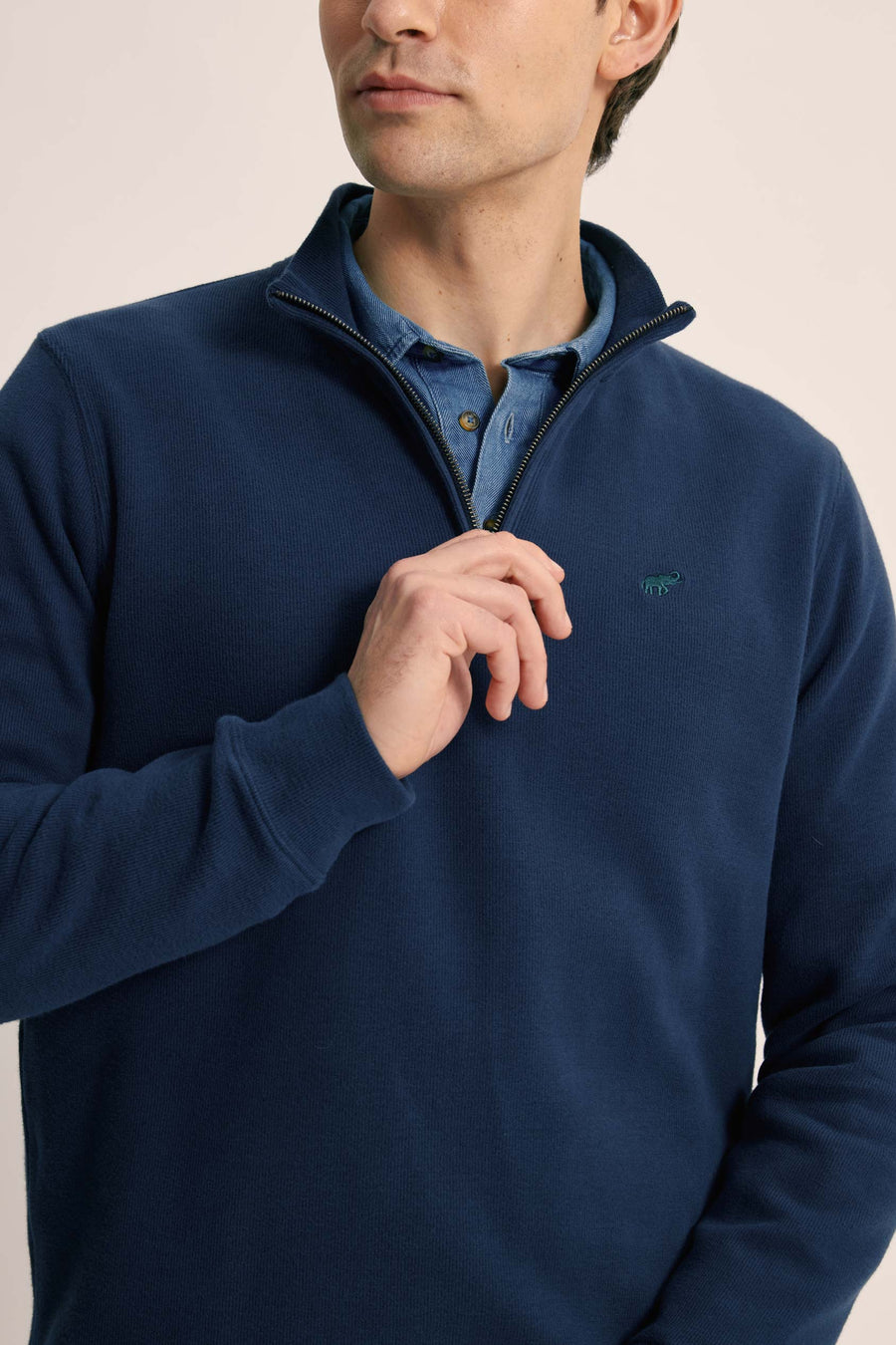 Men's Talbot Rib Sweater in Navy Beaufort & Blake