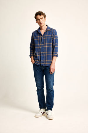 Cleland Navy Check Shirt