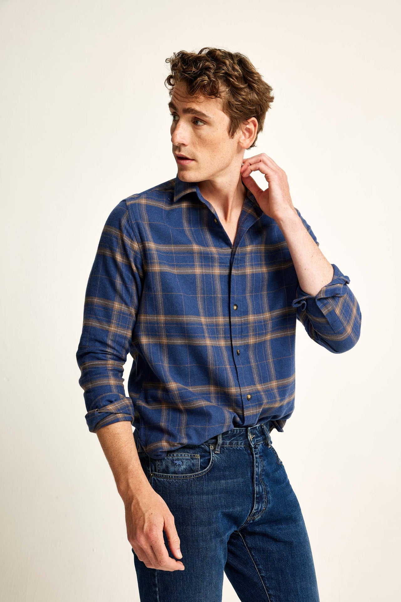 Cleland Navy Check Shirt