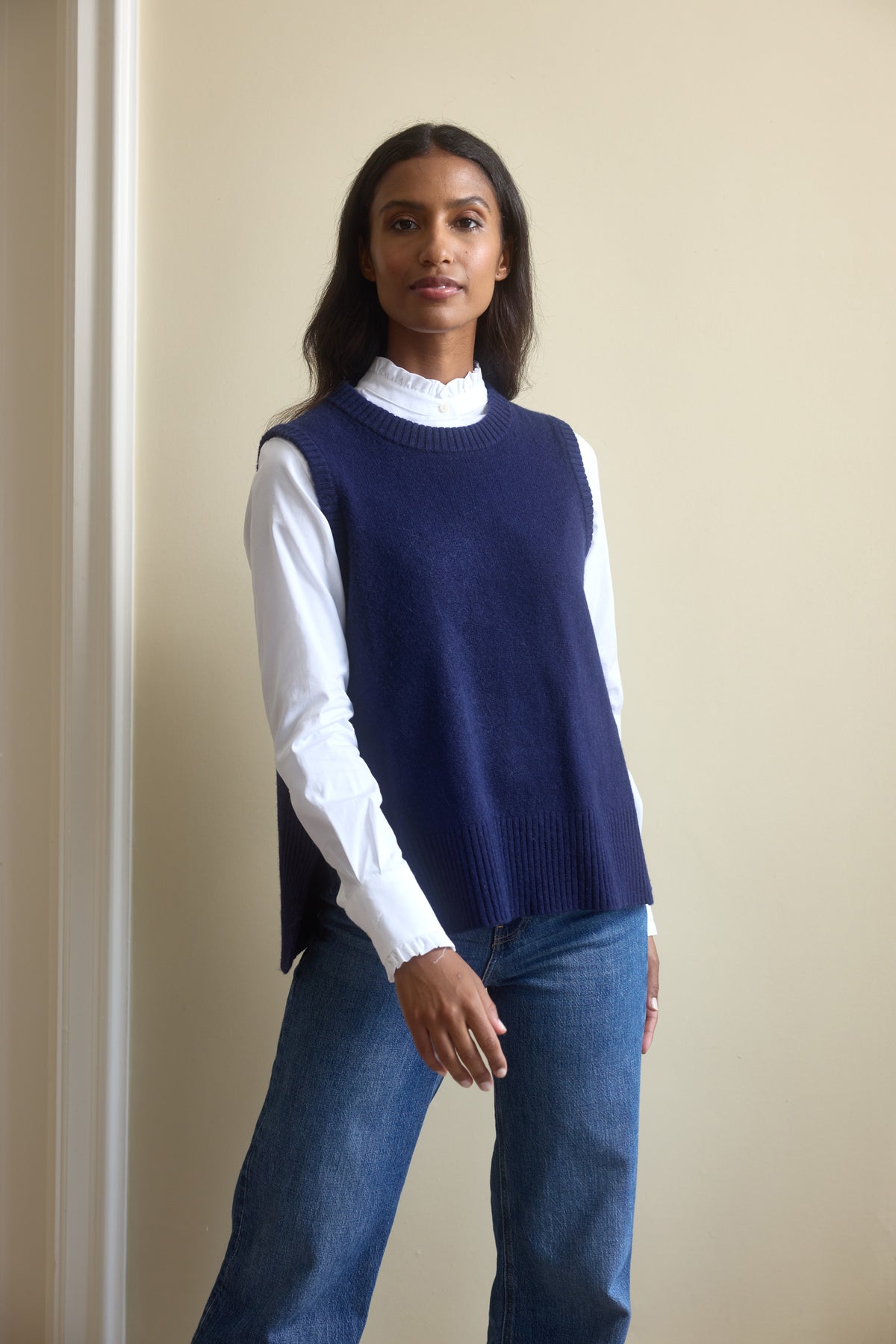 Hartley Navy Knitted Vest