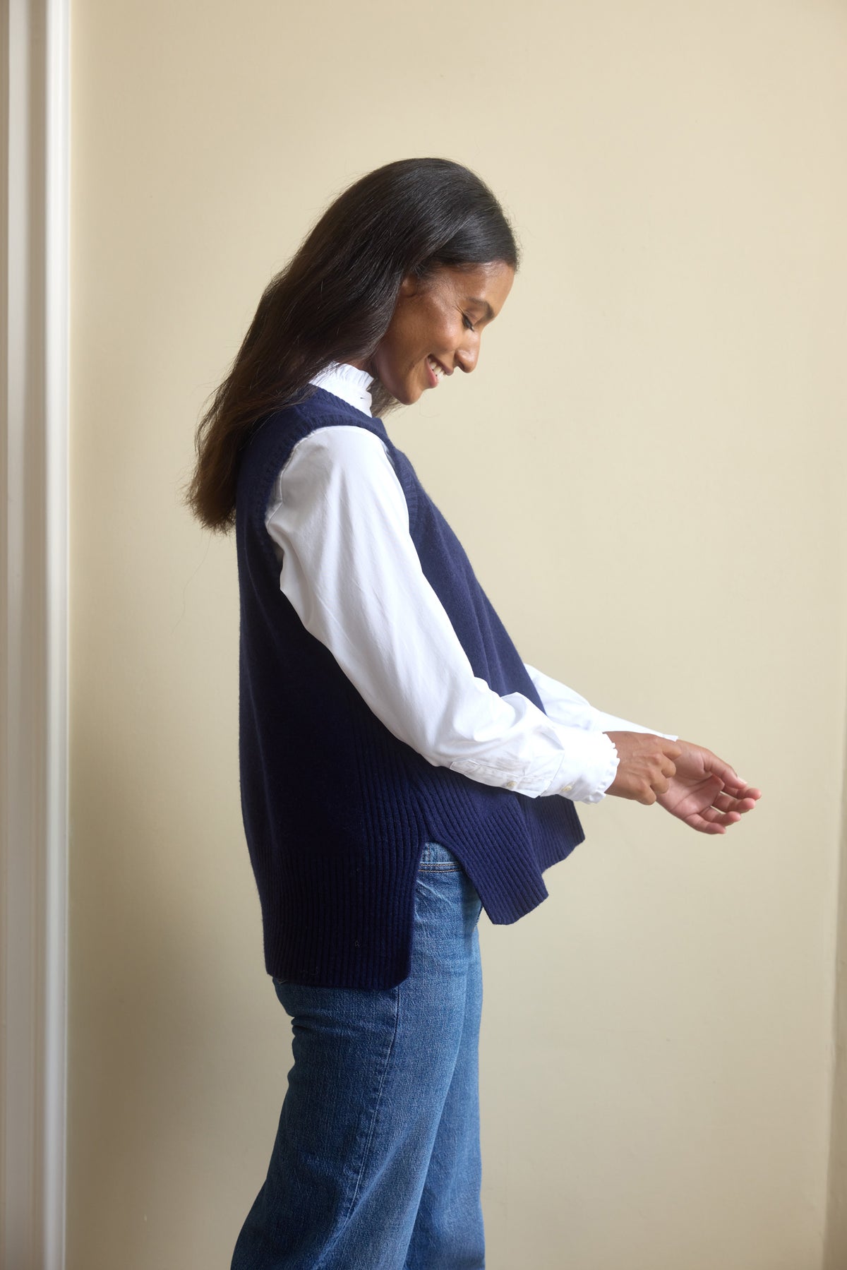 Hartley Navy Knitted Vest