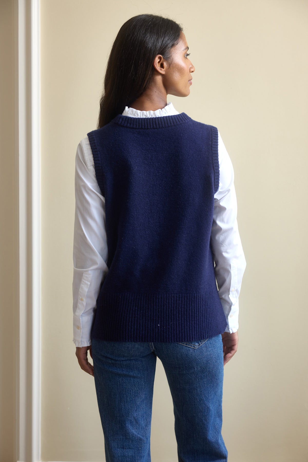 Hartley Navy Knitted Vest
