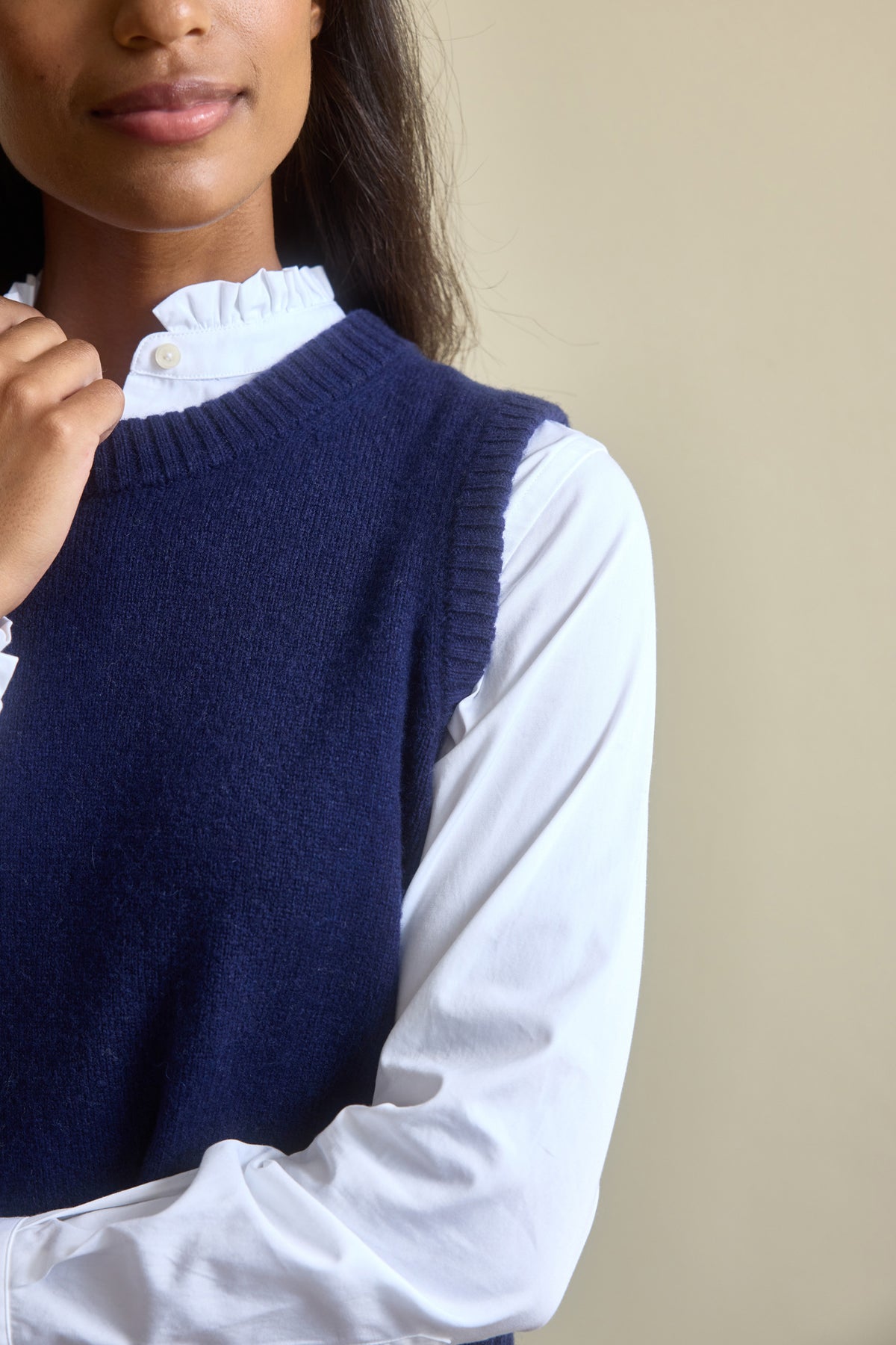 Hartley Navy Knitted Vest