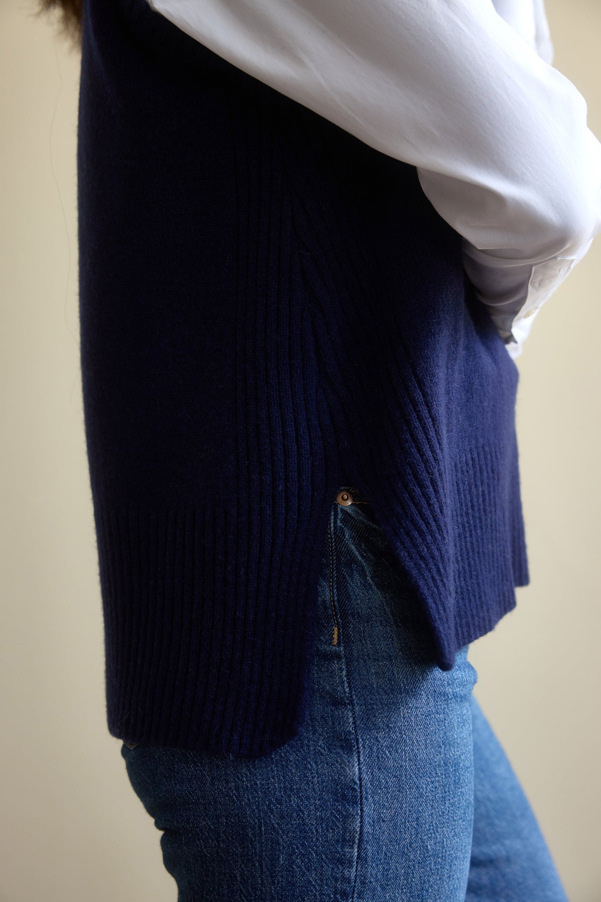 Hartley Navy Knitted Vest