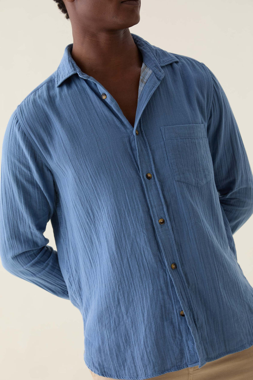 Newick Steel Blue Double Cloth Shirt