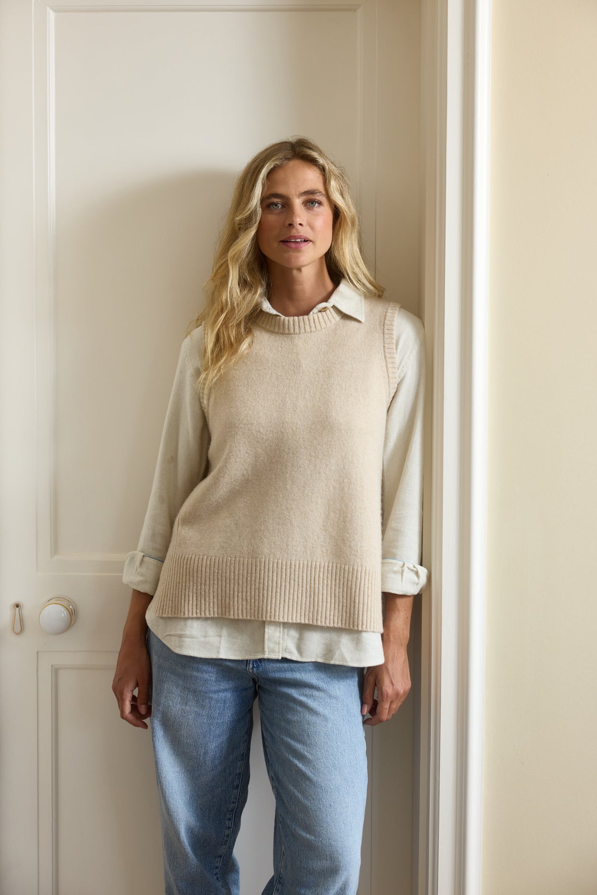 Hartley Oatmeal Knitted Vest