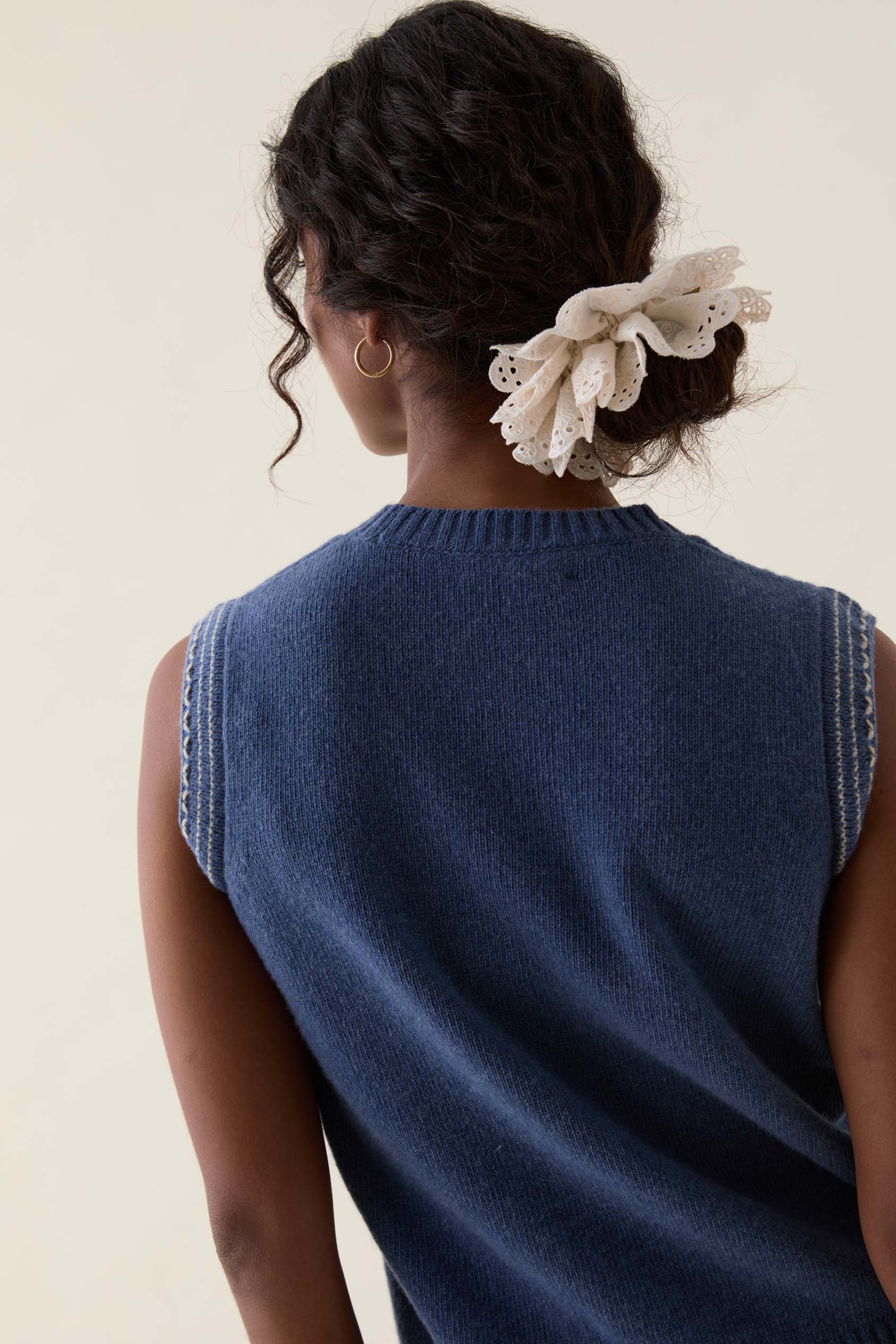 Peaslake Mid Blue Knitted Vest