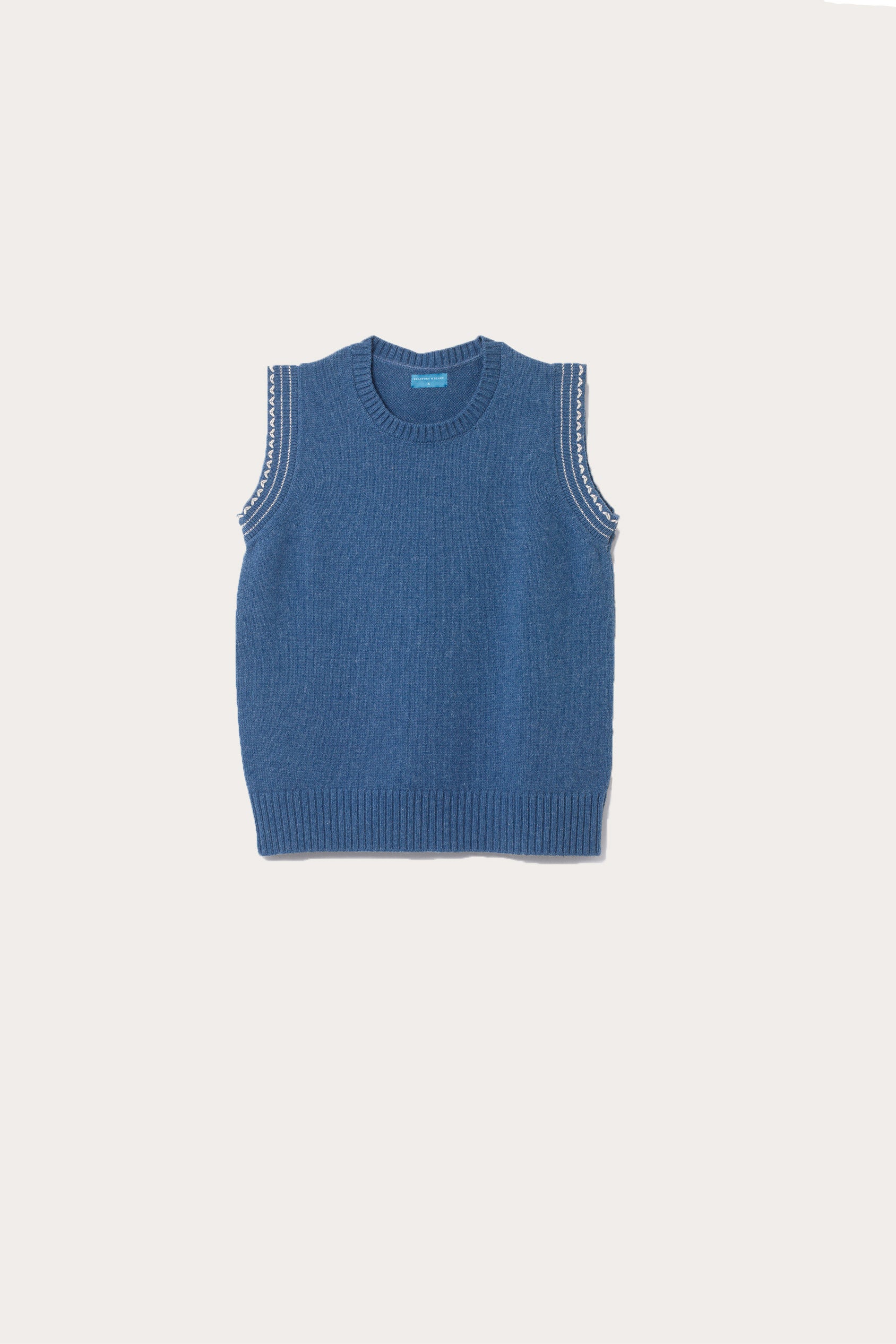 Peaslake Mid Blue Knitted Vest