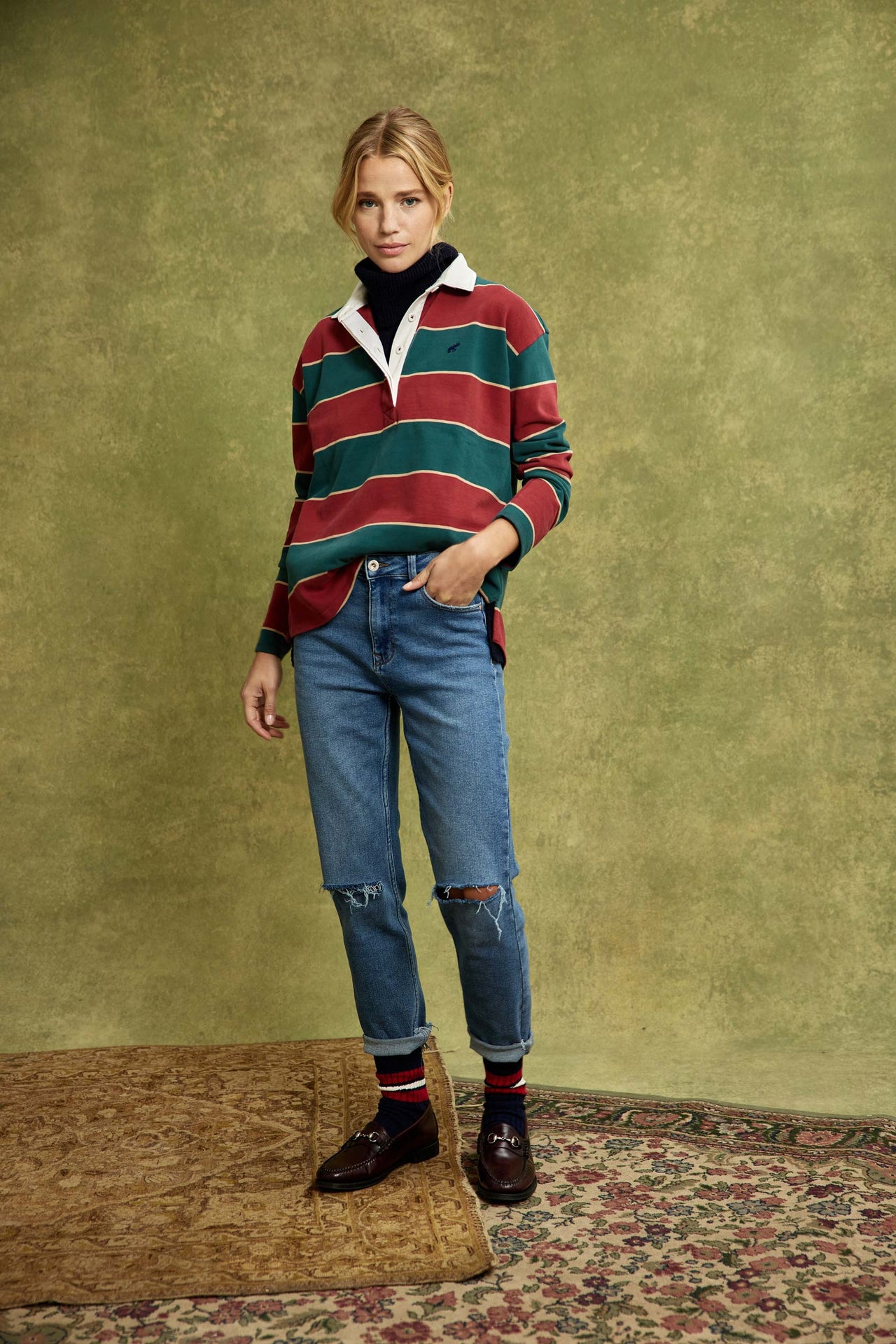Earlston Red Multi Stripe Rugby