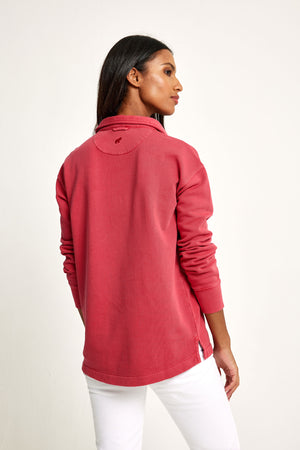 Kittisford Washed Red Half Button Sweat