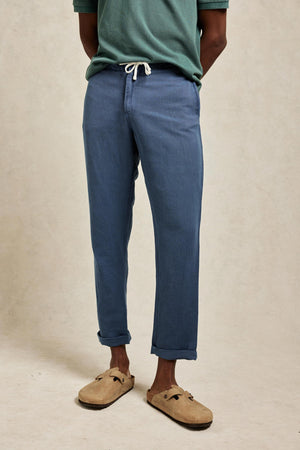 Rowan Washed Navy Linen Cotton Trousers