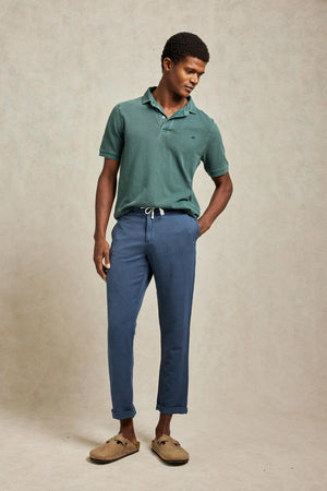 Rowan Washed Navy Linen Cotton Trousers