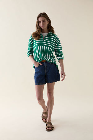 Ryfield Green Stripe Textured Sweat