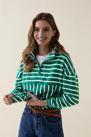 Ryfield Green Stripe Textured Sweat