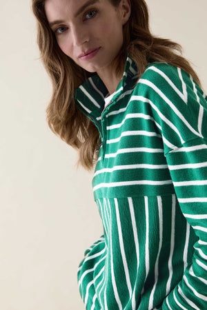 Ryfield Green Stripe Textured Sweat
