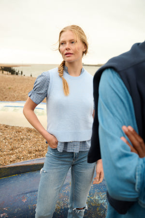 Pull bleu pétrole maille fine - La Fée Maraboutée