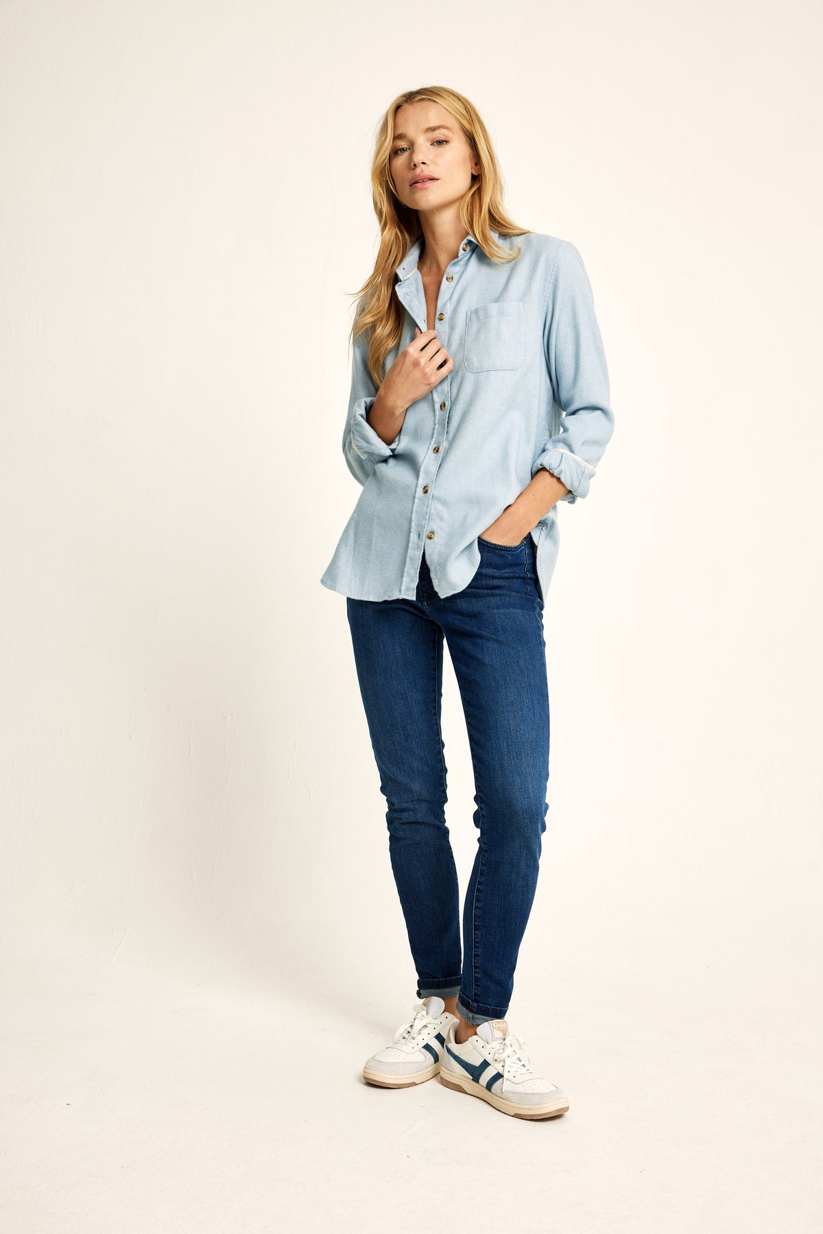Bronte Herringbone Sky Shirt
