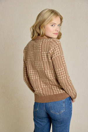 Discover warmth this Autumn/Winter with our Women's Strines Toffee Patchwork Cardigan - the perfect blend of style and comfort. Shop now for this season's must-have layering piece!