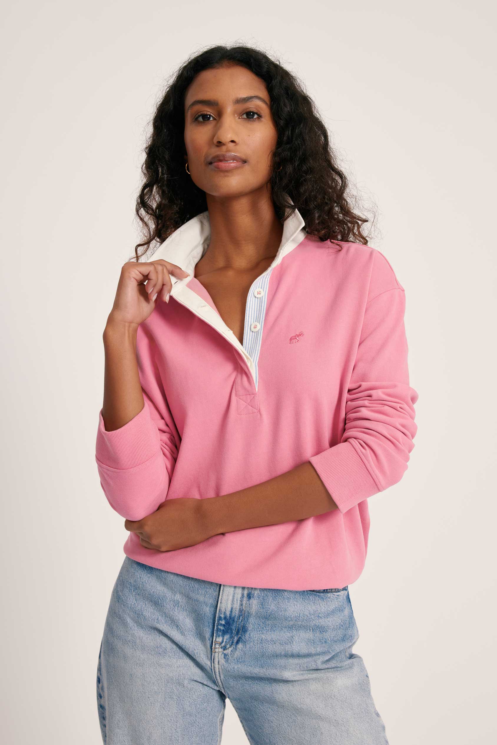 Women's Thompson Vintage Rugby in Pink Beaufort & Blake
