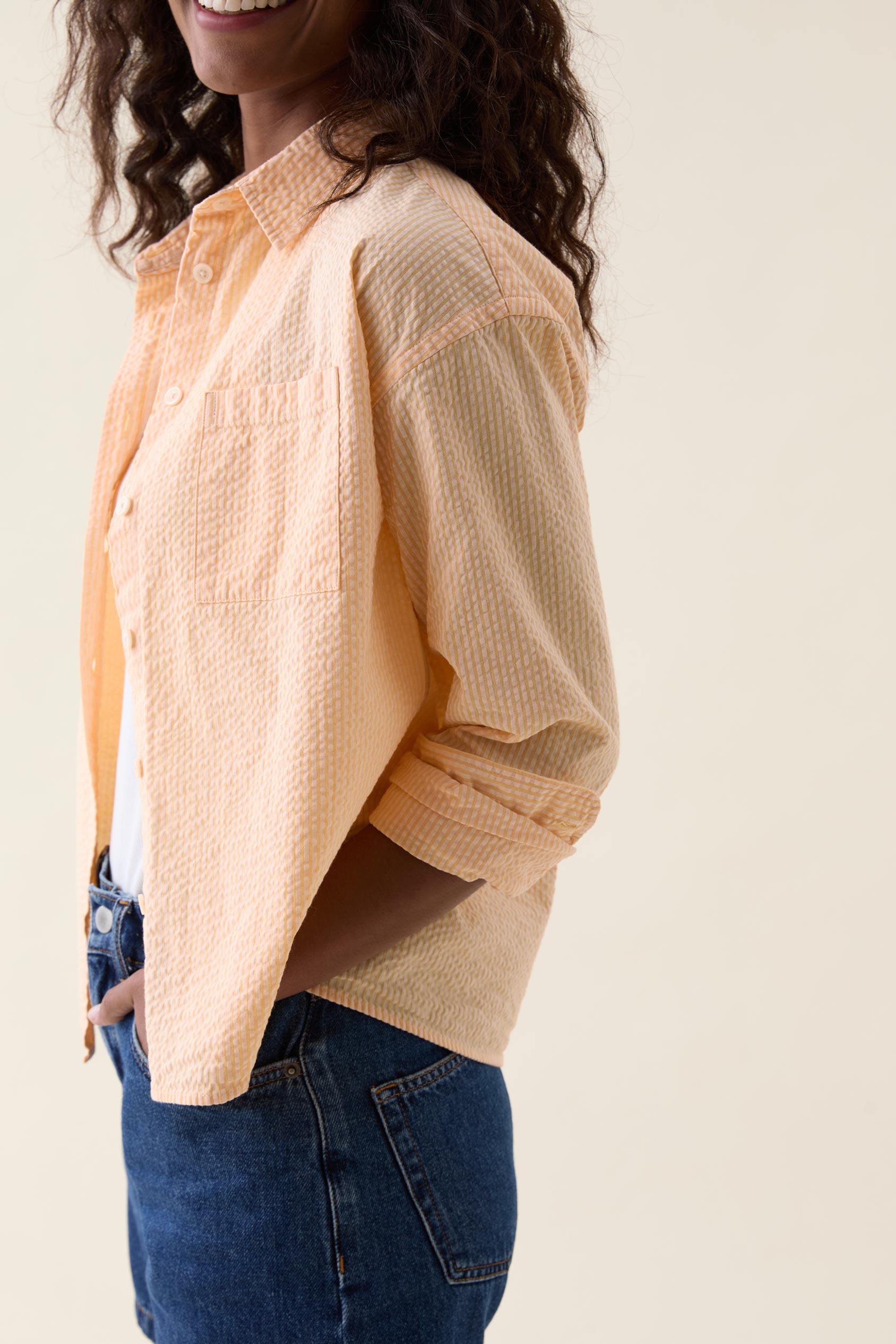 Thorncombe Yellow Seersucker Shirt