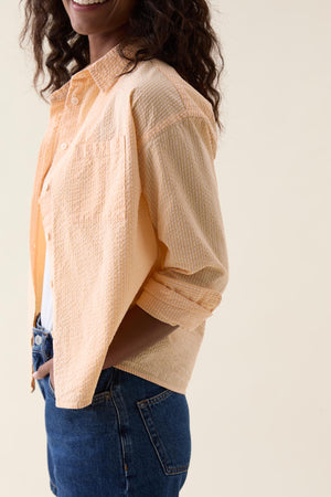 Thorncombe Yellow Seersucker Shirt