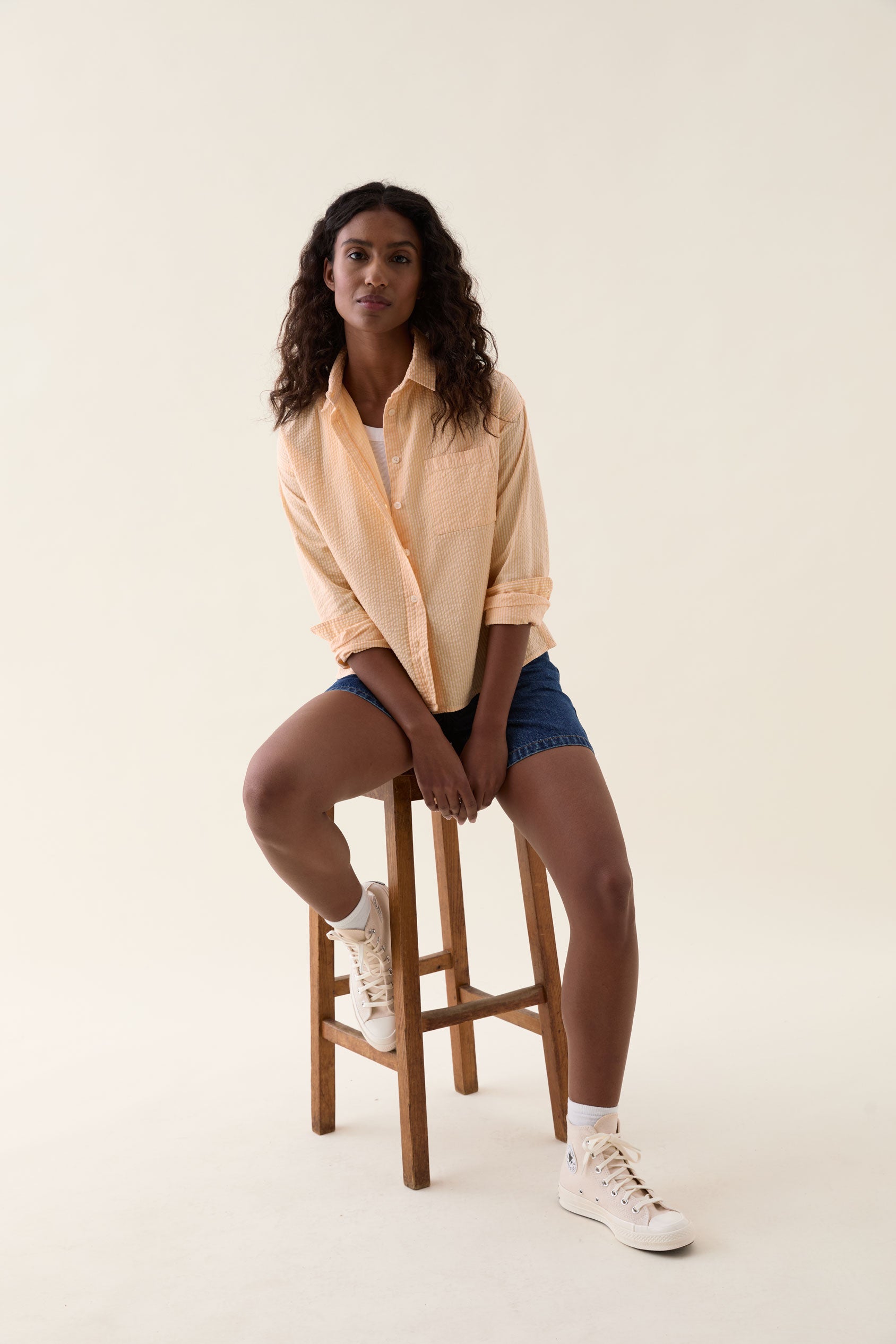 Thorncombe Yellow Seersucker Shirt