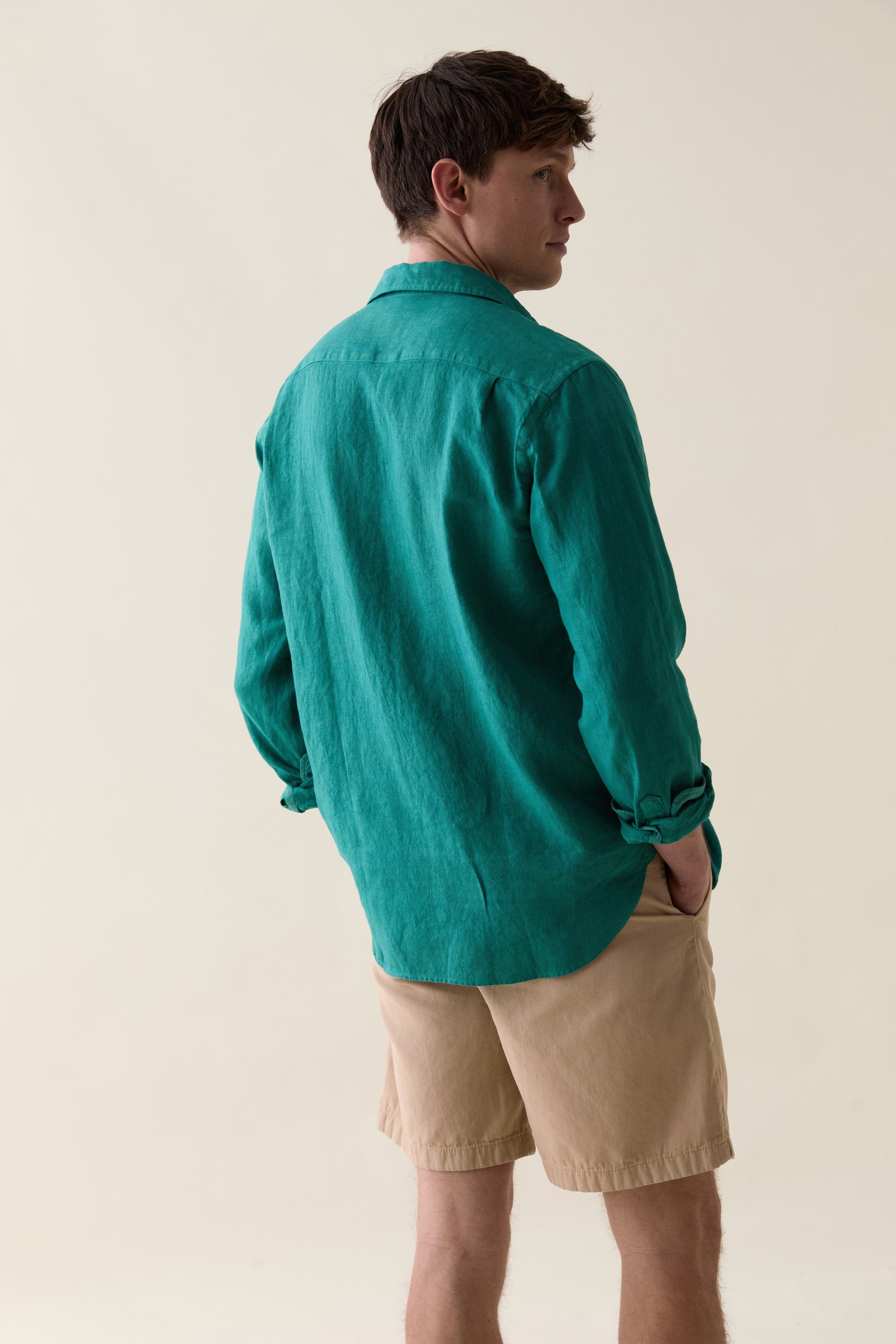 Upton Emerald Garment Dye Linen Shirt
