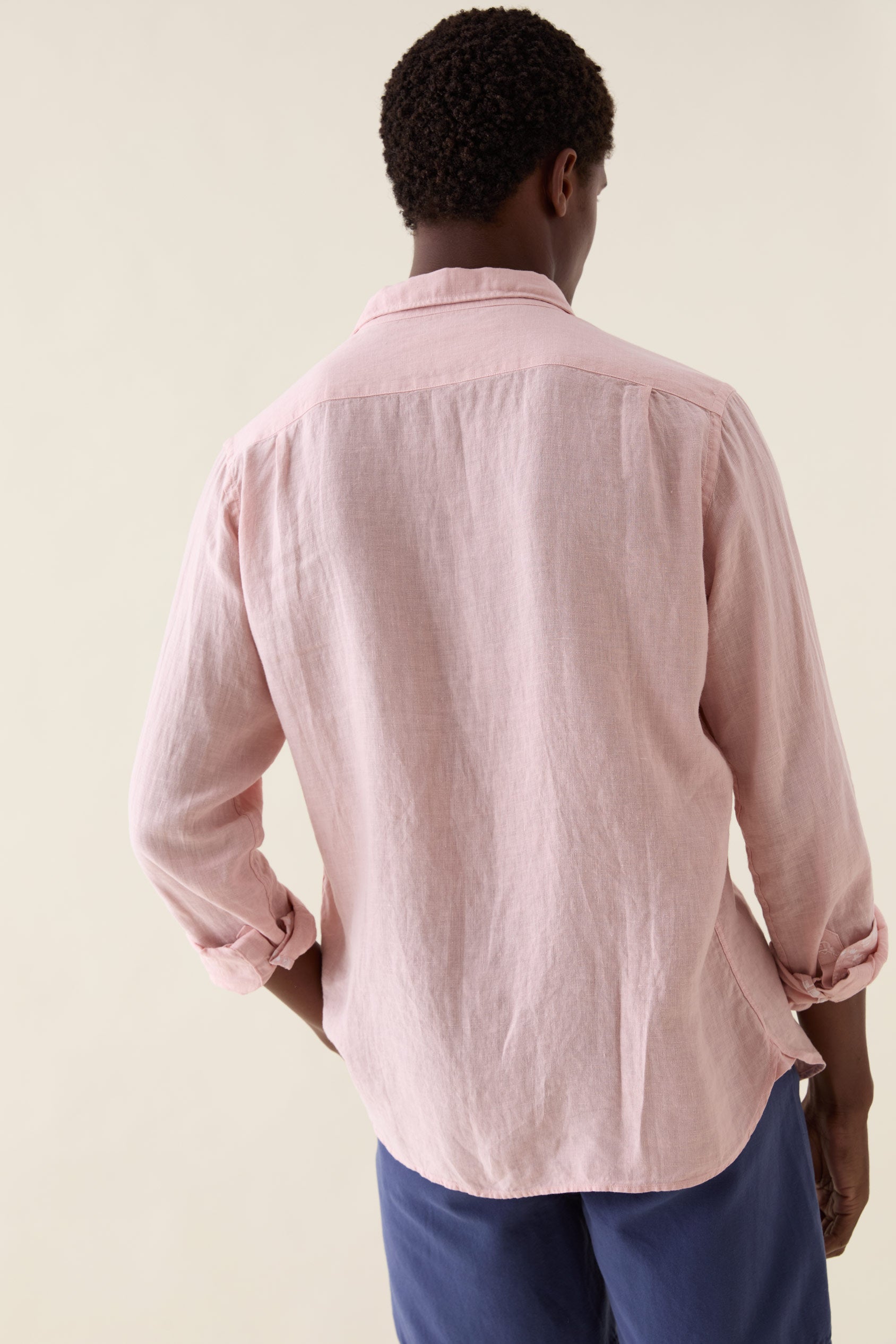 Upton Pink Garment Dye Linen Shirt