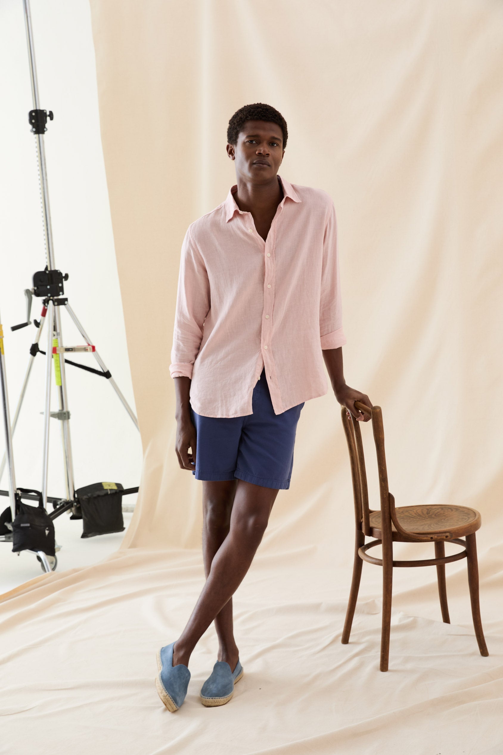 Upton Pink Garment Dye Linen Shirt