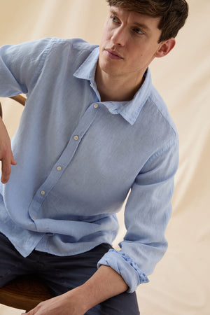 Upton Sky Garment Dye Linen Shirt