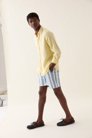 Upton Yellow Garment Dye Linen Shirt