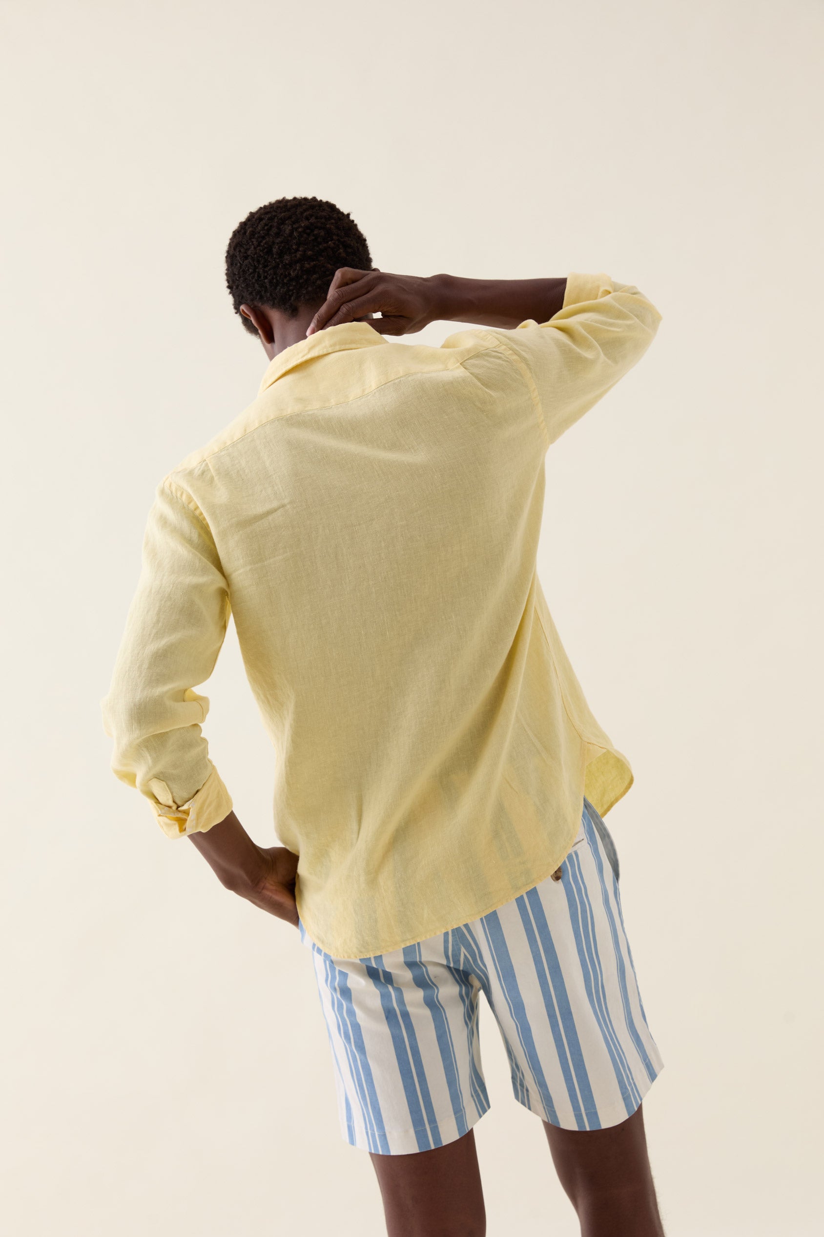 Upton Yellow Garment Dye Linen Shirt