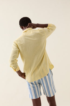 Upton Yellow Garment Dye Linen Shirt
