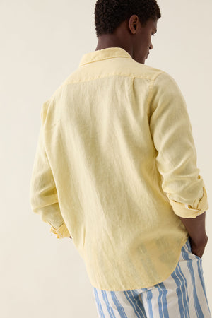 Upton Yellow Garment Dye Linen Shirt