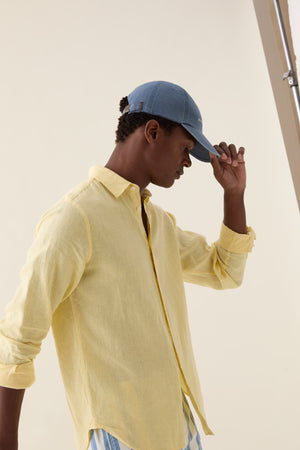Upton Yellow Garment Dye Linen Shirt