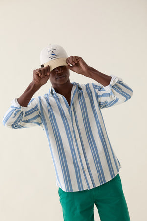 Wadhurst Blue Printed Stripe Shirt