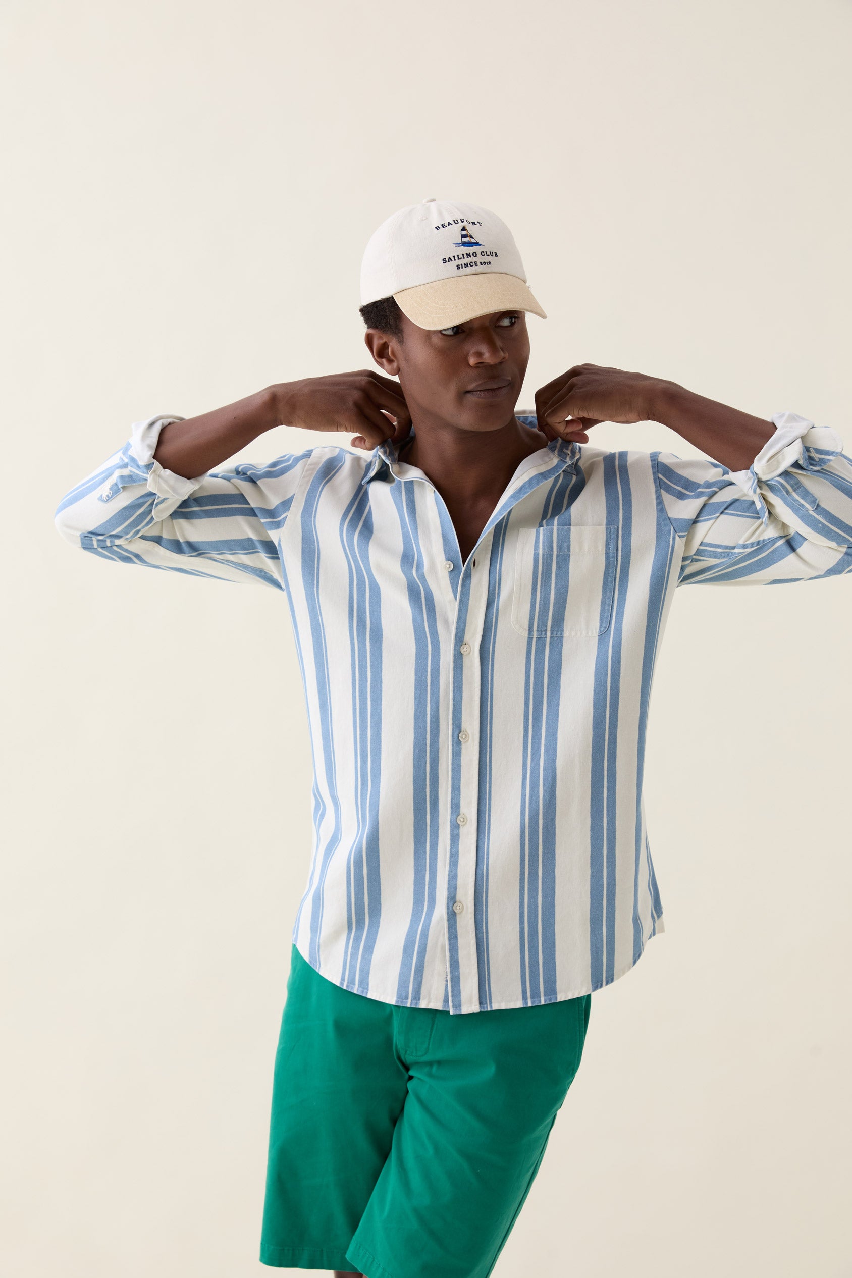 Wadhurst Blue Printed Stripe Shirt