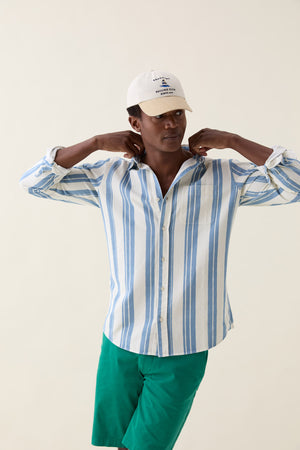 Wadhurst Blue Printed Stripe Shirt