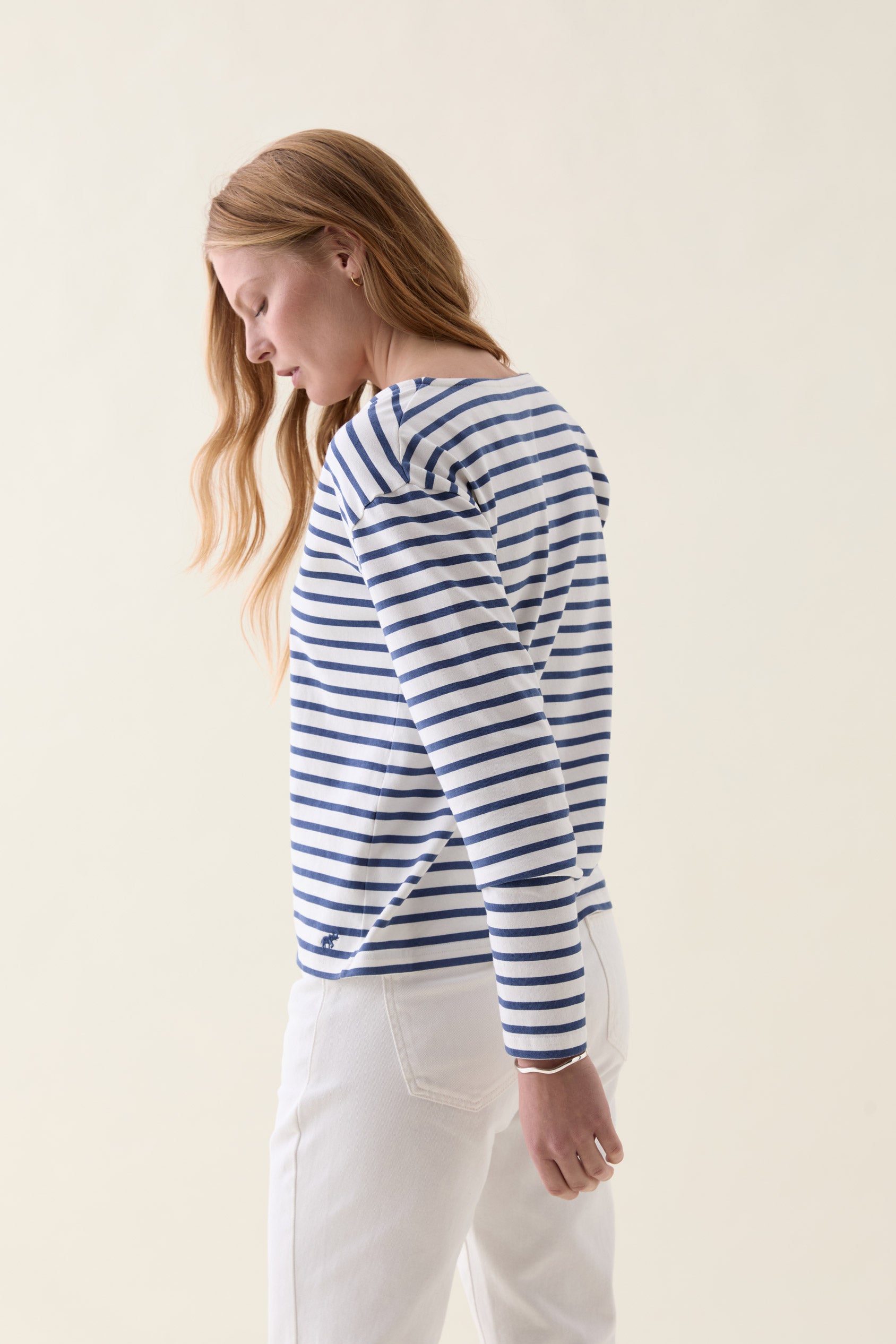 Warlingham Stripe Ruffle Henley Top